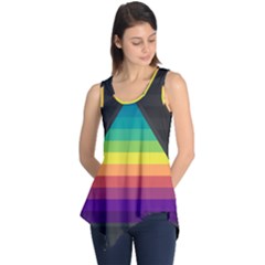 Background Rainbow Stripes Bright Sleeveless Tunic by Pakrebo