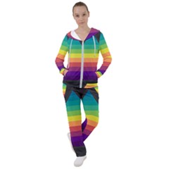 Background Rainbow Stripes Bright Women s Tracksuit