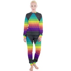 Background Rainbow Stripes Bright Women s Lounge Set