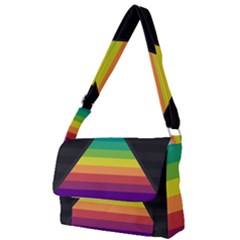 Background Rainbow Stripes Bright Full Print Messenger Bag