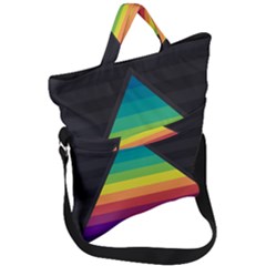 Background Rainbow Stripes Bright Fold Over Handle Tote Bag