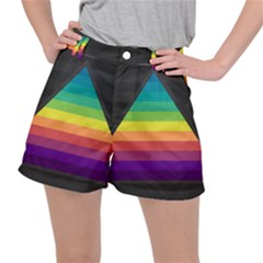 Background Rainbow Stripes Bright Ripstop Shorts by Pakrebo