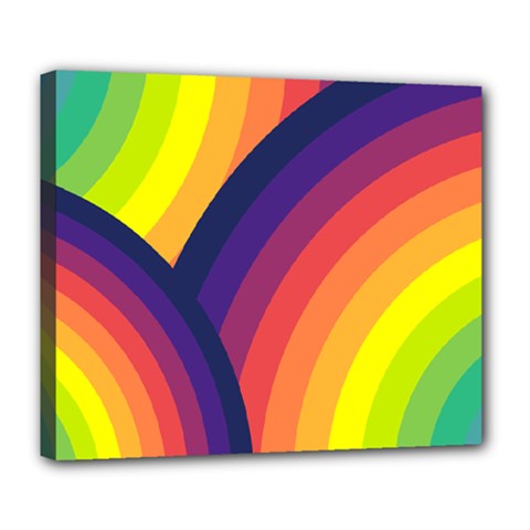 Background Rainbow Colors Colorful Deluxe Canvas 24  X 20  (stretched) by Pakrebo