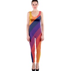 Background Rainbow Colors Colorful One Piece Catsuit by Pakrebo