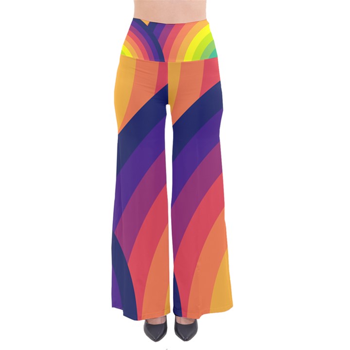 Background Rainbow Colors Colorful So Vintage Palazzo Pants