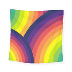 Background Rainbow Colors Colorful Square Tapestry (small)