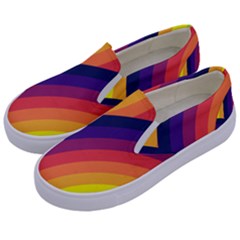 Background Rainbow Colors Colorful Kids  Canvas Slip Ons by Pakrebo