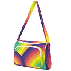 Background Rainbow Colors Colorful Front Pocket Crossbody Bag by Pakrebo