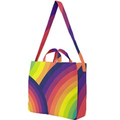 Background Rainbow Colors Colorful Square Shoulder Tote Bag by Pakrebo