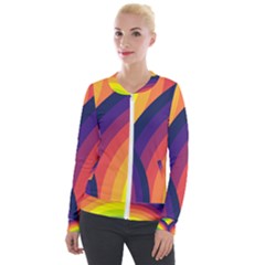 Background Rainbow Colors Colorful Velour Zip Up Jacket