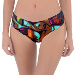 Graffiti Mural Street Art Wall Art Reversible Classic Bikini Bottoms by Pakrebo