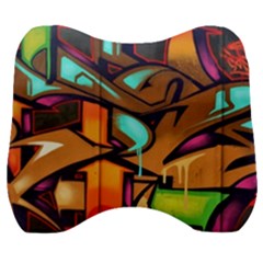 Graffiti Mural Street Art Wall Art Velour Head Support Cushion by Pakrebo