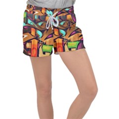 Graffiti Mural Street Art Wall Art Women s Velour Lounge Shorts by Pakrebo