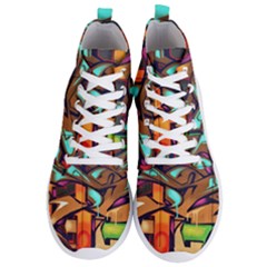 Graffiti Mural Street Art Wall Art Men s Lightweight High Top Sneakers by Pakrebo