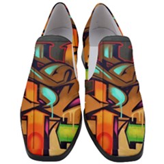 Graffiti Mural Street Art Wall Art Slip On Heel Loafers by Pakrebo