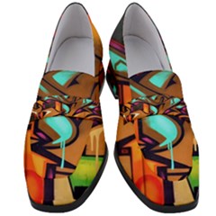 Graffiti Mural Street Art Wall Art Women s Chunky Heel Loafers by Pakrebo