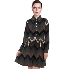 Background Pattern Non Seamless Long Sleeve Chiffon Shirt Dress