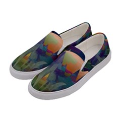 Mountains Abstract Mountain Range Women s Canvas Slip Ons by Pakrebo