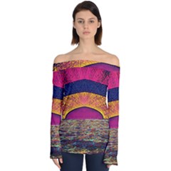 Abstract Sunrise Ocean Sunset Sky Off Shoulder Long Sleeve Top by Pakrebo