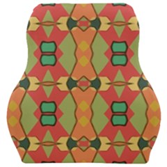 Pattern Orange Green African Car Seat Velour Cushion  by Pakrebo