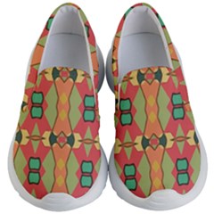 Pattern Orange Green African Kids  Lightweight Slip Ons by Pakrebo