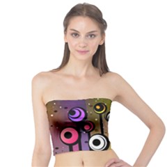 Abstract Flora Pinks Yellows Tube Top