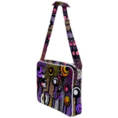 Abstract Flora Pinks Yellows Cross Body Office Bag