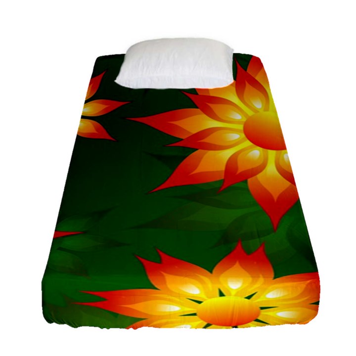 Flower Pattern Floral Non Seamless Fitted Sheet (Single Size)