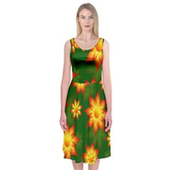 Flower Pattern Floral Non Seamless Midi Sleeveless Dress by Pakrebo