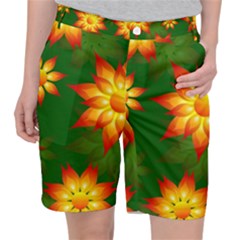 Flower Pattern Floral Non Seamless Pocket Shorts by Pakrebo