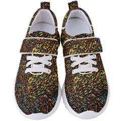 Flames Pattern Texture Gold Women s Velcro Strap Shoes by Pakrebo