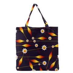 Flower Buds Floral Background Grocery Tote Bag by Pakrebo