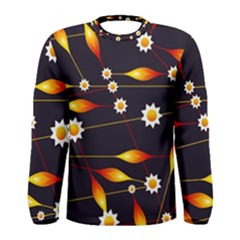 Flower Buds Floral Background Men s Long Sleeve Tee by Pakrebo