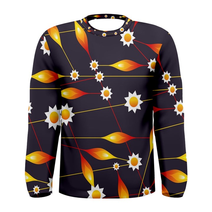 Flower Buds Floral Background Men s Long Sleeve Tee