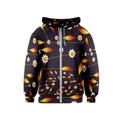 Flower Buds Floral Background Kids  Zipper Hoodie by Pakrebo