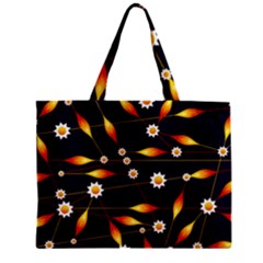 Flower Buds Floral Background Zipper Mini Tote Bag by Pakrebo