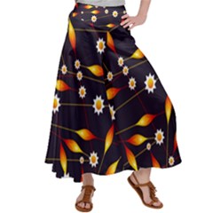 Flower Buds Floral Background Satin Palazzo Pants by Pakrebo