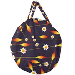 Flower Buds Floral Background Giant Round Zipper Tote by Pakrebo