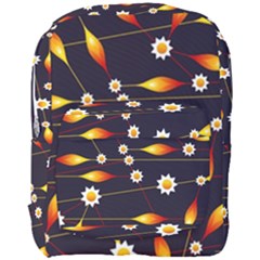 Flower Buds Floral Background Full Print Backpack by Pakrebo