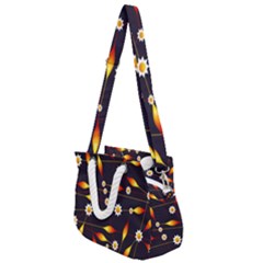 Flower Buds Floral Background Rope Handles Shoulder Strap Bag