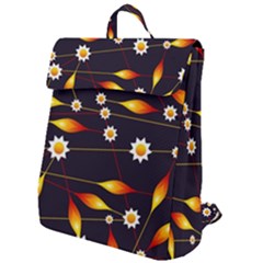 Flower Buds Floral Background Flap Top Backpack