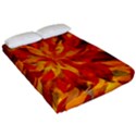 Flower Blossom Red Orange Abstract Fitted Sheet (California King Size) View2