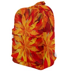 Flower Blossom Red Orange Abstract Classic Backpack by Pakrebo