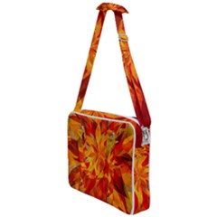 Flower Blossom Red Orange Abstract Cross Body Office Bag