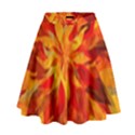 Flower Blossom Red Orange Abstract High Waist Skirt View1