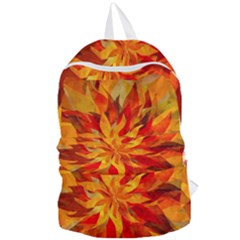 Flower Blossom Red Orange Abstract Foldable Lightweight Backpack by Pakrebo