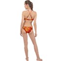 Flower Blossom Red Orange Abstract High Neck Bikini Set View2