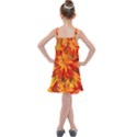 Flower Blossom Red Orange Abstract Kids  Overall Dress View2