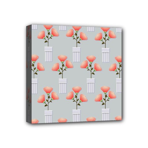 Pattern Non Seamless Floral Flowers Mini Canvas 4  X 4  (stretched) by Pakrebo