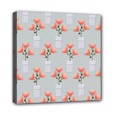 Pattern Non Seamless Floral Flowers Mini Canvas 8  X 8  (stretched) by Pakrebo